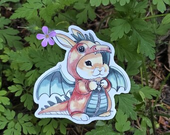 Muffin - (Bunny) Dragon Sticker, Waterproof, UV-Proof, Vinyl Sticker, Laptop Sticker, Water Bottle Sticker, Stocking Stuffer, Teacher Gift