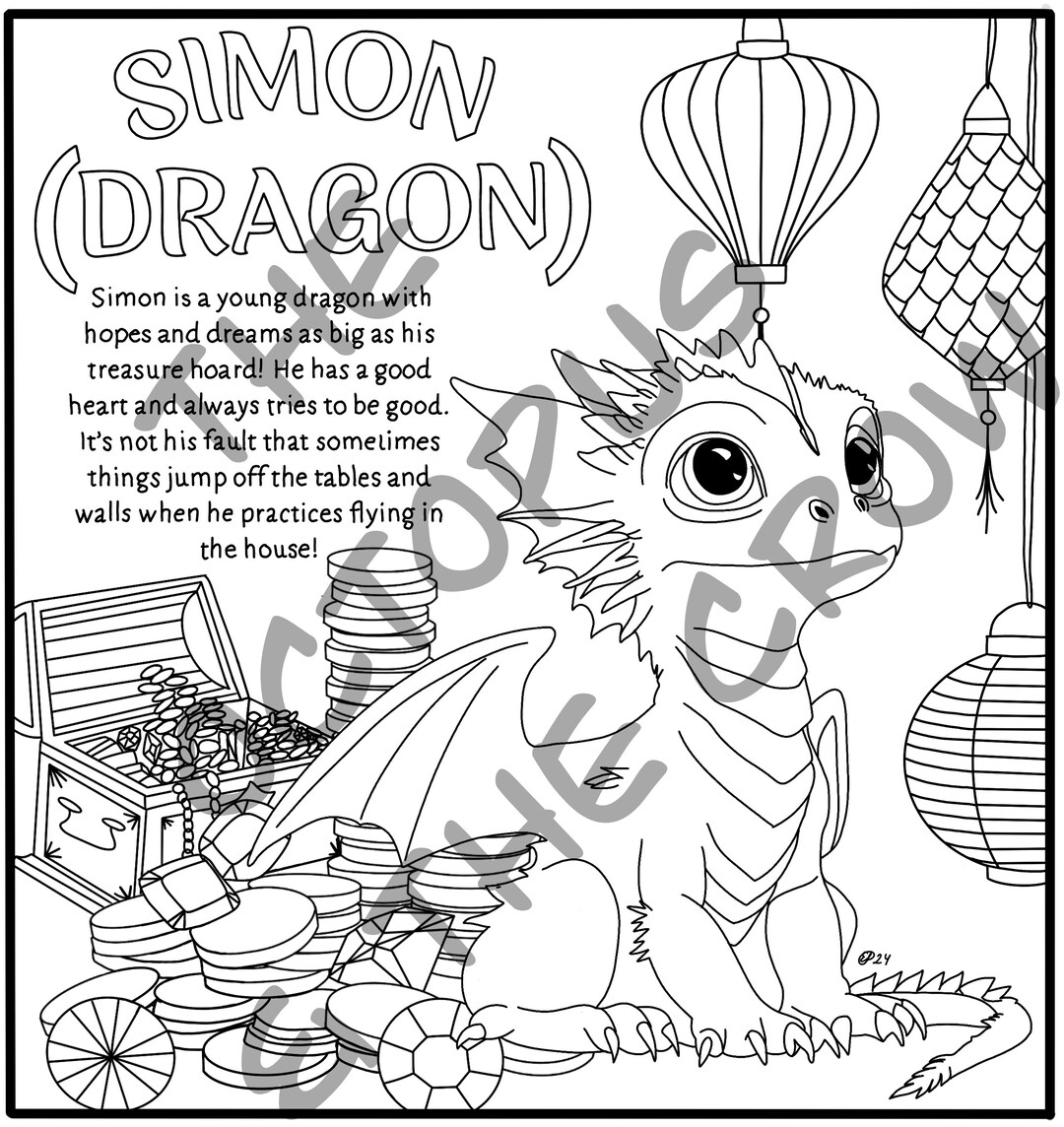 Dragon Coloring Sheet - Etsy