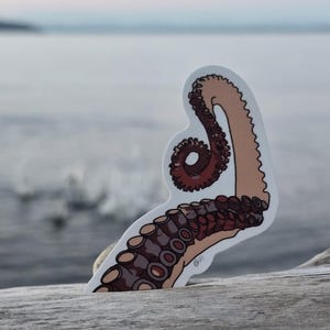 Octopus Arm Sticker | Dishwasher-Safe Fade-Proof Vinyl Sticker | Laptop Decal | Water Bottle Sticker | Tentacle Sticker | Gift Octopus Lover Bild 5