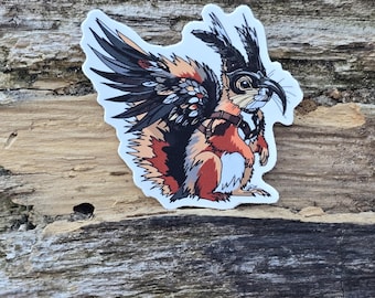 Squirrel/Crow Sticker | Dishwasher-Safe, Fade-Proof Vinyl Sticker | Laptop Sticker | Water Bottle Sticker