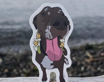 Happy Dog Sticker - Great Dane | Dishwasher-Safe, Fade-Proof Vinyl Sticker | Laptop Sticker | Water Bottle Sticker | Gift for Dog Lover