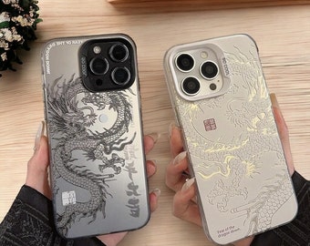 Caja de teléfono dragón japonés-funda de teléfono dragón, arte japonés, funda de teléfono anime, funda de teléfono anime manga, funda de teléfono dragón, iPhone 15 14 pro max