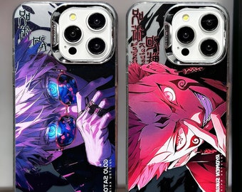 Anime Coque pour Iphone - Personnalisée, coque pour Iphone japonaise, coque pour Iphone 15 Pro Max, coque de téléphone Gojo, coque de téléphone Sukuna, coque de téléphone Jijutsu