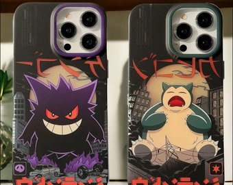 Étui pour téléphone Anime - Étui pour téléphone Gengar, étui pour téléphone japonais, étui pour téléphone Ronflex, Gengar, étui pour téléphone Ronflex, anime, cadeaux accessoires anime