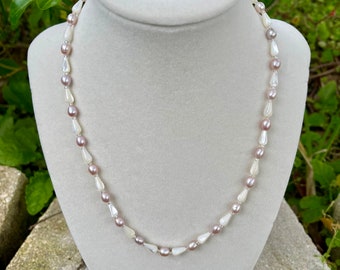 Pink and White Pearly Necklace