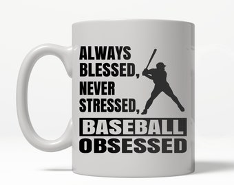 Regalo di baseball, Regalo per fan di baseball, Tazza da caffè da baseball, Regali per lui, Tazza sportiva, Tazza da caffè, Tazza da caffè ossessionata dal baseball