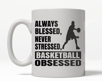 Regalo di basket, Regalo per tifosi di basket, Tazza da caffè da basket, Regali per lui, Tazza sportiva, Tazza da caffè, Tazza da caffè ossessionata dal basket