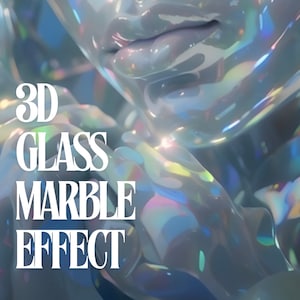 Iridescent Woman Art Print: 300 dpi Ethereal 3D Glass Effect image (Digital Download)