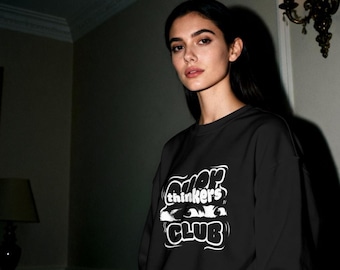 Over Thinkers Club Graphic Crewneck | ADHD gifts | Film Production Creatives | Modern Street