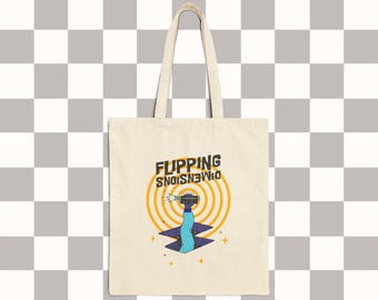 Flipping Dimensions Tote Bag | Film Production Videographer Gift | Creative Film | Retro Funky Trippy Futuristic