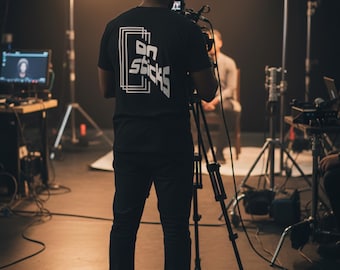 On Sticks T-Shirt | Minimal Retro Videographer Photographer Crew Gift