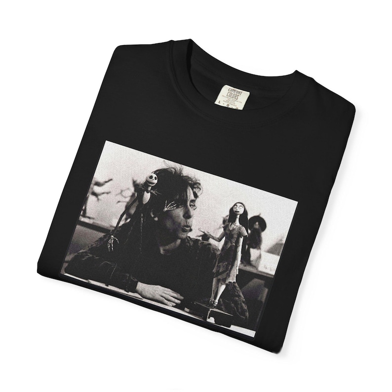 Camiseta BTS de Pesadilla antes de Navidad / Detrás de escena / Camiseta con foto callejera vintage / Burton / Navidad imagen 1