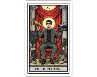 The Director | tarot-style Sticker | Video Production Gift | Videography | Film | Beret