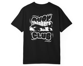 Over Thinkers Club T-shirt | ADHD Gift | Creative Brain | Vintage Modern Retro Minimal