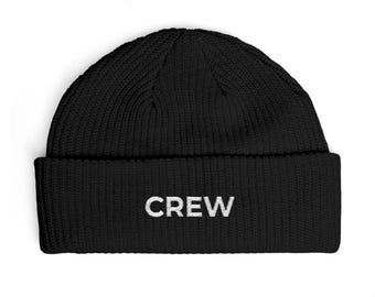 Embroidered CREW Cuff Beanie | Video Production Knit Hat