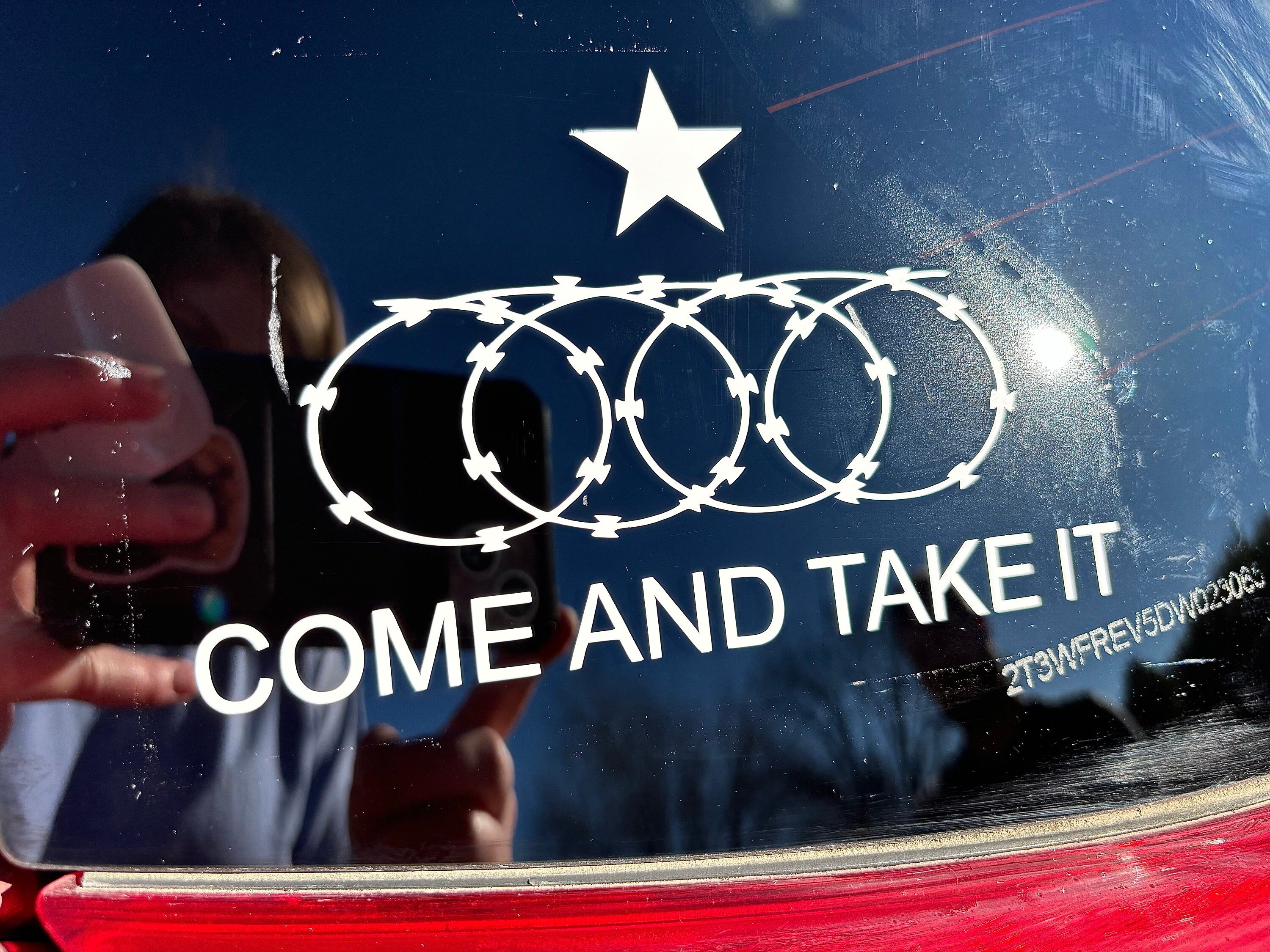 Come and Take It Flag Razor Wire Texas Border Crisis Vinyl Decal Car ...