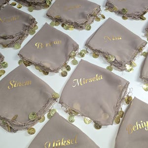 Halay Mendili Tanz Tücher mit Namen 17 Verschiedene Farben verfügbar Personalisiern ca.20x20cm Halay Mendili bester Qualität