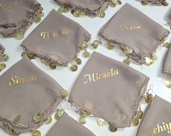 Halay Mendili dance scarves with name 17 different colors available Personalize approx. 20 x 20 cm Halay Mendili best quality