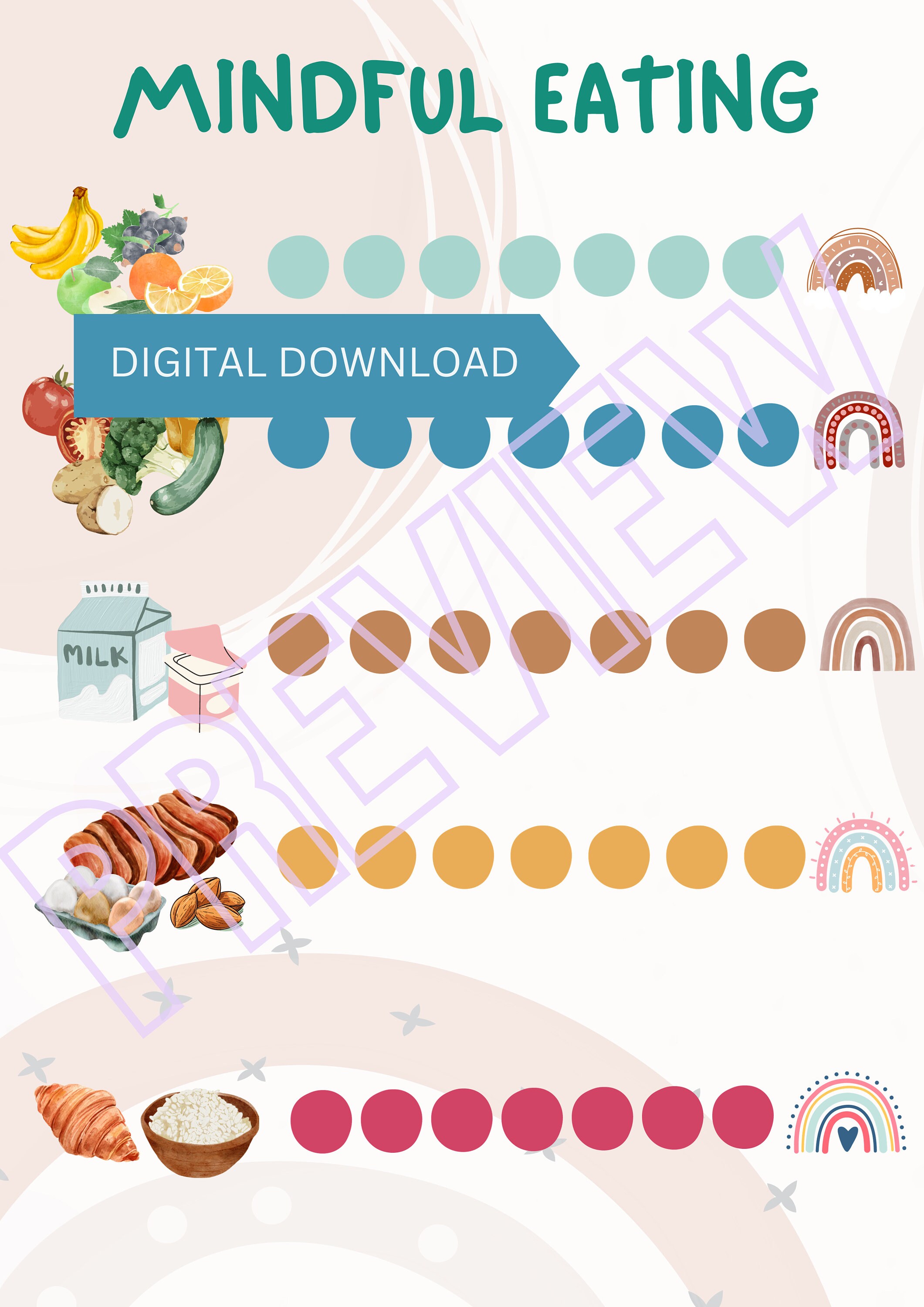 Healthy Eating | Mindful Eating Littles, Food Sticker Reward Chart ...