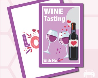 Wine Tasting Experience Gift Card – Romantic Printable (Instant Download)