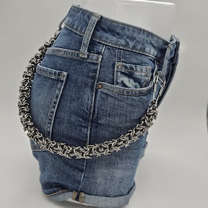 Cadena de billetera de acero inoxidable hecha a mano Meru Danda, regalos para él, regalos para ella, joyas para hombres, joyas para mujeres