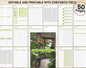 Planificador de jardinería imprimible en formato PDF, diario de seguimiento del jardín en formato digital, programa de riego de plantas de interior, planificador de cuidado de plantas de interior, libro de registro del jardín en formato PDF
