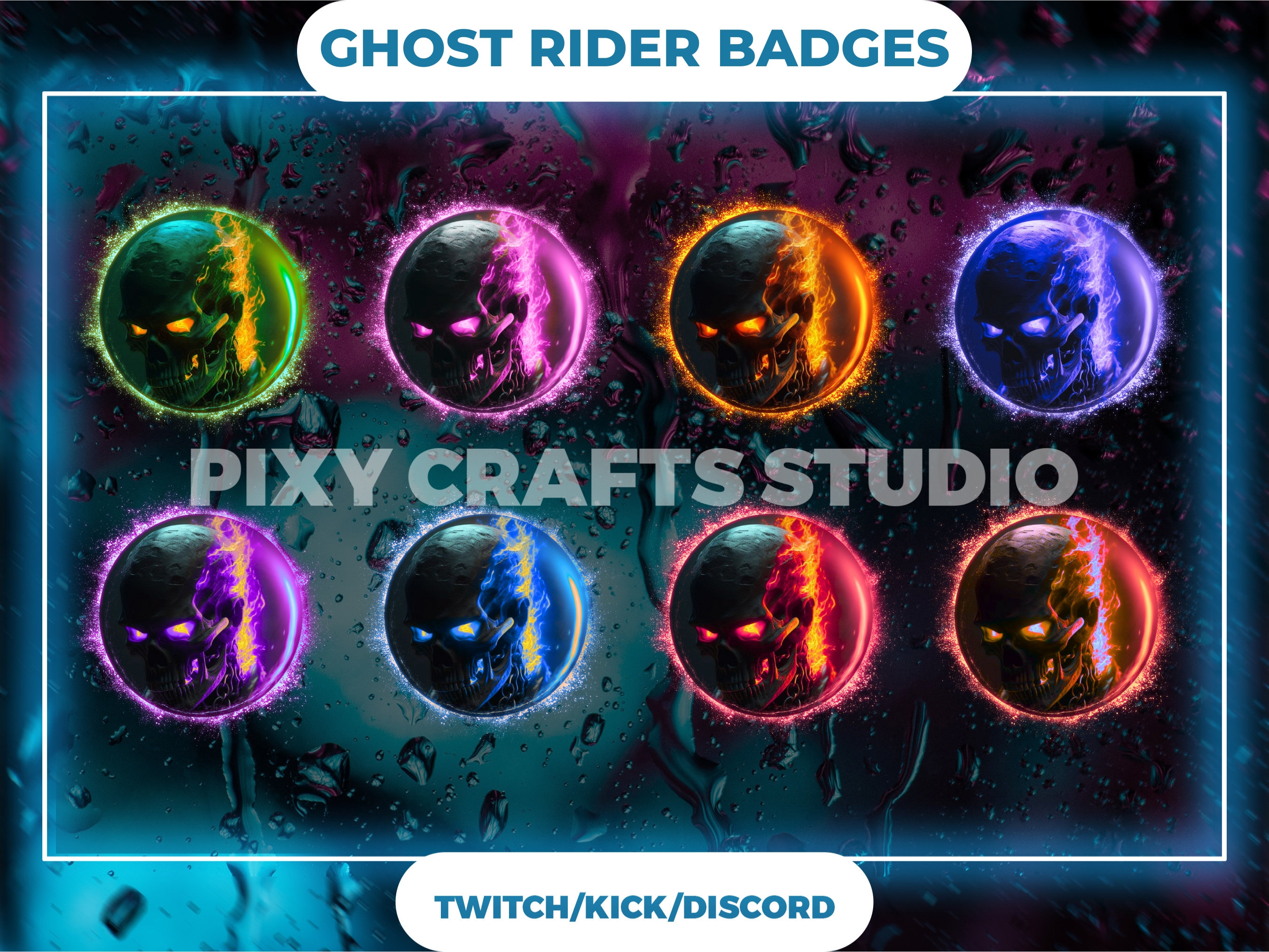 Butcombe Wave Rider Badges Ghost-rider Sub Badges | Twitch Badges | Anime Badges for Stream ...