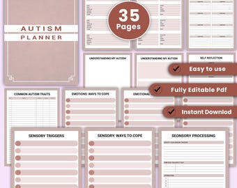 Autism planner tracker journal, Autism Care Binder, Autism Planner Printable, Special Needs Child Planner Autistic Child Worksheet, Autism