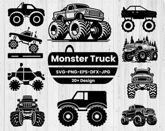 Pacchetto Monster Truck Svg, Truck Svg, Monster Truck Vector, camicia monster truck, Car svg, Off Road Svg, Taglia file per Cricut, Silhouette