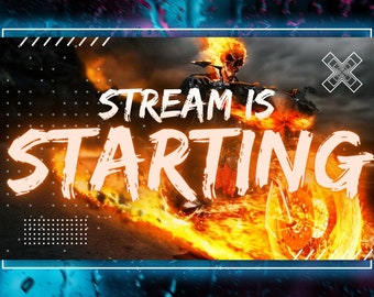 Animated Ghost-Rider Stream Package | Gaming Overlay | Skeleton Design | Fire Skull Elements | Includes 30 Panels And 4 Animated Screens.