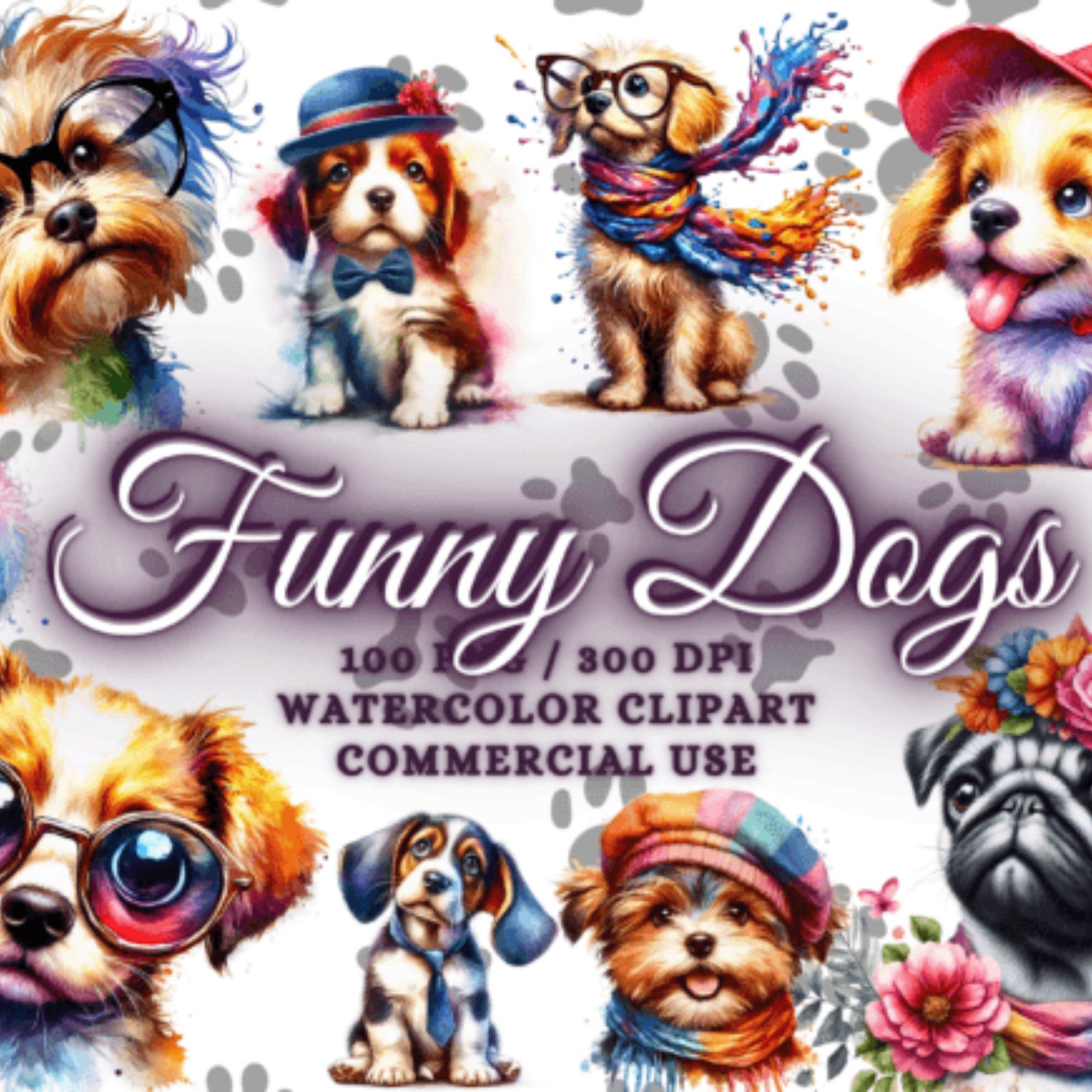 Dogs Clipart - Dog Png - Dog Sublimation - 100 Cute and Funny ...