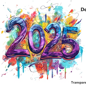 Nouvel an 2025 png, clipart du nouvel an, bonne année 2025, graphiques du nouvel an 2025, célébration png 2025, clipart festif 2025, nouvel an 2025