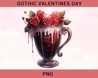 Gothic valentines day png, xoxo png, Gothic Valentine's Day Clipart, Valentines PNG, PNG Bundle,Gothic,Red and Black,Gothic Clipart