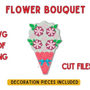 flower bouquet gift, flower bouquet svg, Mother's day gift, Floral vase svg, Paper flowers svg, Flower bouquet template, Bouquet SVG, Flower