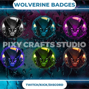 Pay To Use (P2U) - Wolv-erine Sub/Bit Twitch Badges - Superhuman - Anime-Inspired Design.
