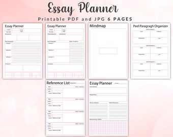 Printable essay planner, essay writing organizer, essay structure template, essay outline printable, essay planning worksheet, essay tracker