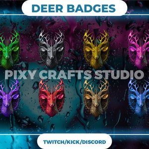 Deer Sub Badges for Twitch/Youtube/Discord | Bit Badges | Twitch Animal Badges | Subscriber Badges | Discord Roles | Stream Badges.