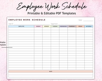 Employee Work Schedule, Streamline Efficiency, Boost Productivity, Employee Work schedule template, Employee Weekly Schedule, Business Plan