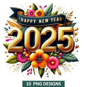 Nouvel an 2025 png, clipart du nouvel an, bonne année 2025, graphiques du nouvel an 2025, célébration png 2025, clipart festif 2025, nouvel an 2025