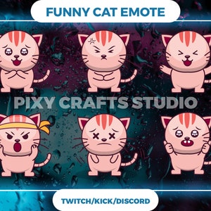 Funny Cat Twitch Emote | Animal Emotes Designed For Streamers On YouTube And Discord | Kitten Emote Ideal For Any Stream Community.