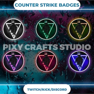 Counter-Strike Twitch Badges | CS:GO Twitch Badges | Stream Sub & Bit Badges | Twitch Graphics | Weapon Badges.