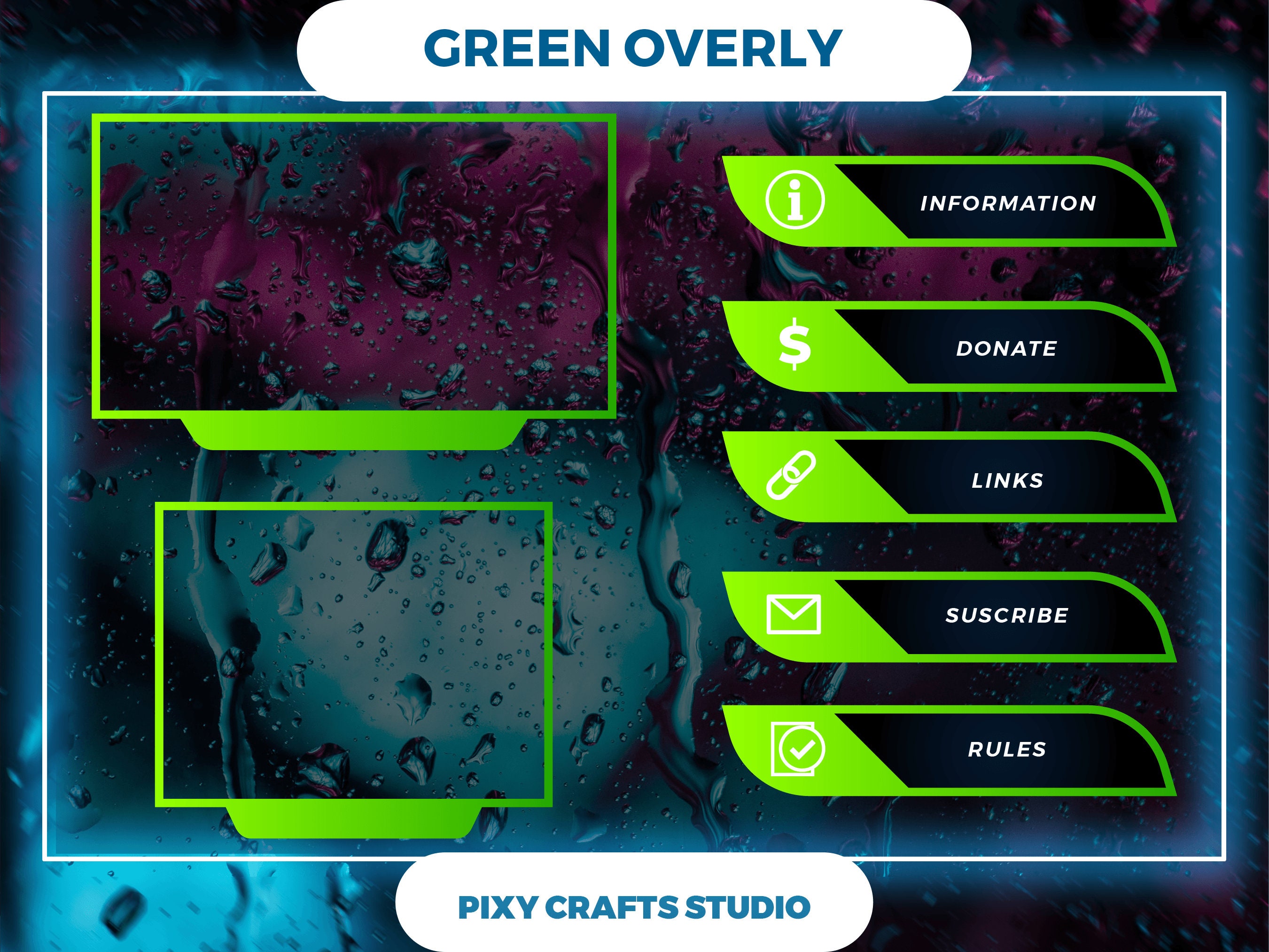 Animated Twitch Overlay Green Package Stream Overlay | Animated Twitch ...