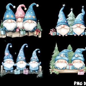 Watercolor Christmas gnomes png bundle, Christmas gnome png bundle, Christmas gnome clipart, gnome sublimation, festive gnome illustration