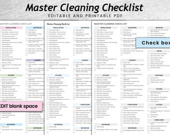 Printable Master Cleaning Checklist, master cleaning supplies list, master cleaning schedule, Ultimate cleaning schedule, Cleaning Schedule