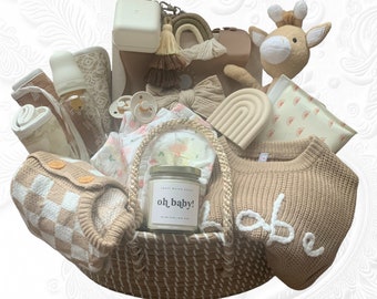 Luxury Baby Gift set Toys, Blanket, Care Package in a Stunning Newborn Gift Basket Perfect Baby Shower Present with Stuffed Animals and More