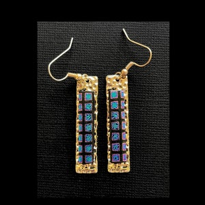 Dichroic Fused Glass Earrings-Fused Glass Jewelry