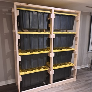 Tote Storage Rack - DIY Plans - 27 Gallon/ 102L Totes | Garage ...