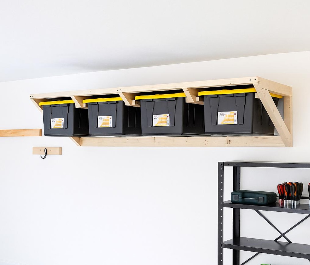 DIY Wall Tote Storage Rack Plans: Garage Organization (17 Gallon/ 64L ...