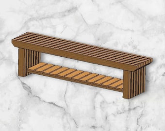 Bench With Shelf DIY Plans: Outdoor Seating (PDF Pattern)