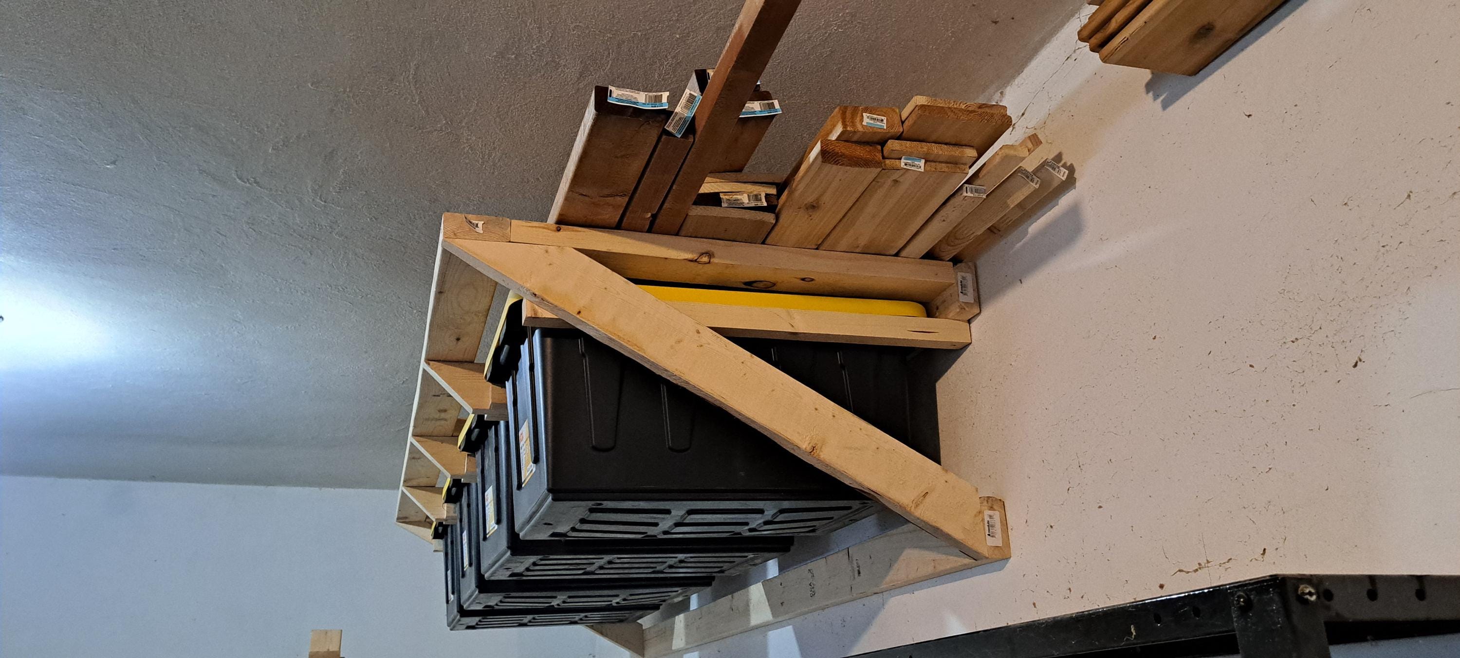 DIY Wall Tote Storage Rack Plans: Garage Organization (17 Gallon/ 64L ...